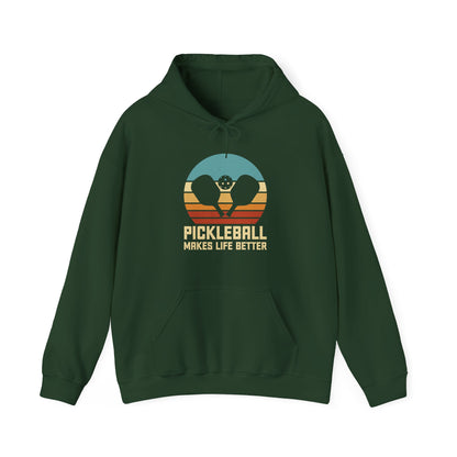 Men's Unique Pickleball Hoodie - Pickleball Make Life Better Green