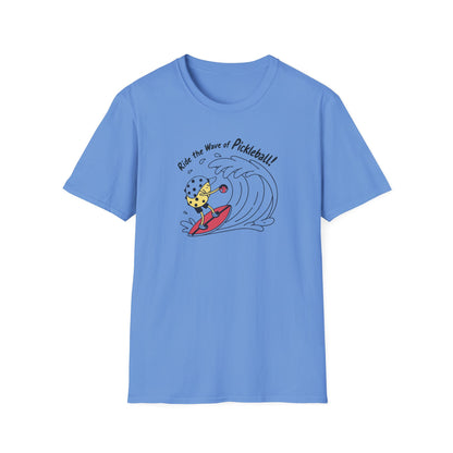 Men's Comfy Pickleball T-shirt - Ride the Wave of Pickleball Blue
