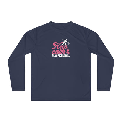 Women's Pickleball Long Sleeves top - Keep Calm & Play Pickleball Navy