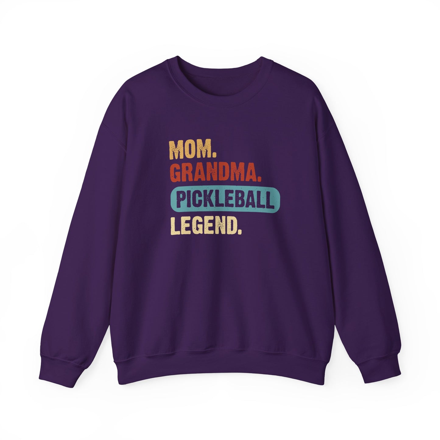 Women's Stylish Pickleball Sweatshirt - Mom Grandma Pickleball Legend Purple