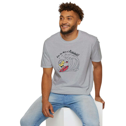 Men's Comfy Pickleball T-shirt - Ride the Wave of Pickleball