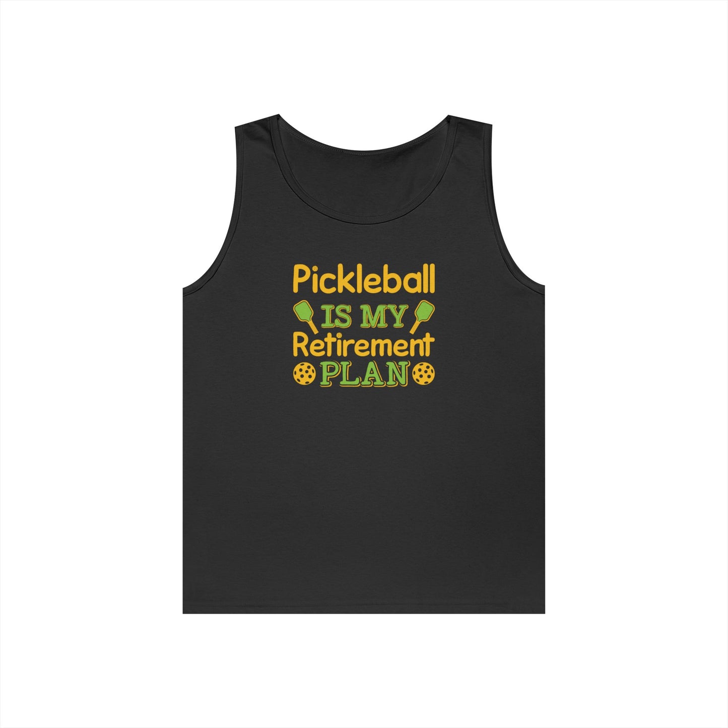 Men's Funny Pickleball Tank Top - Pickleball Is My Retirement Plan Black