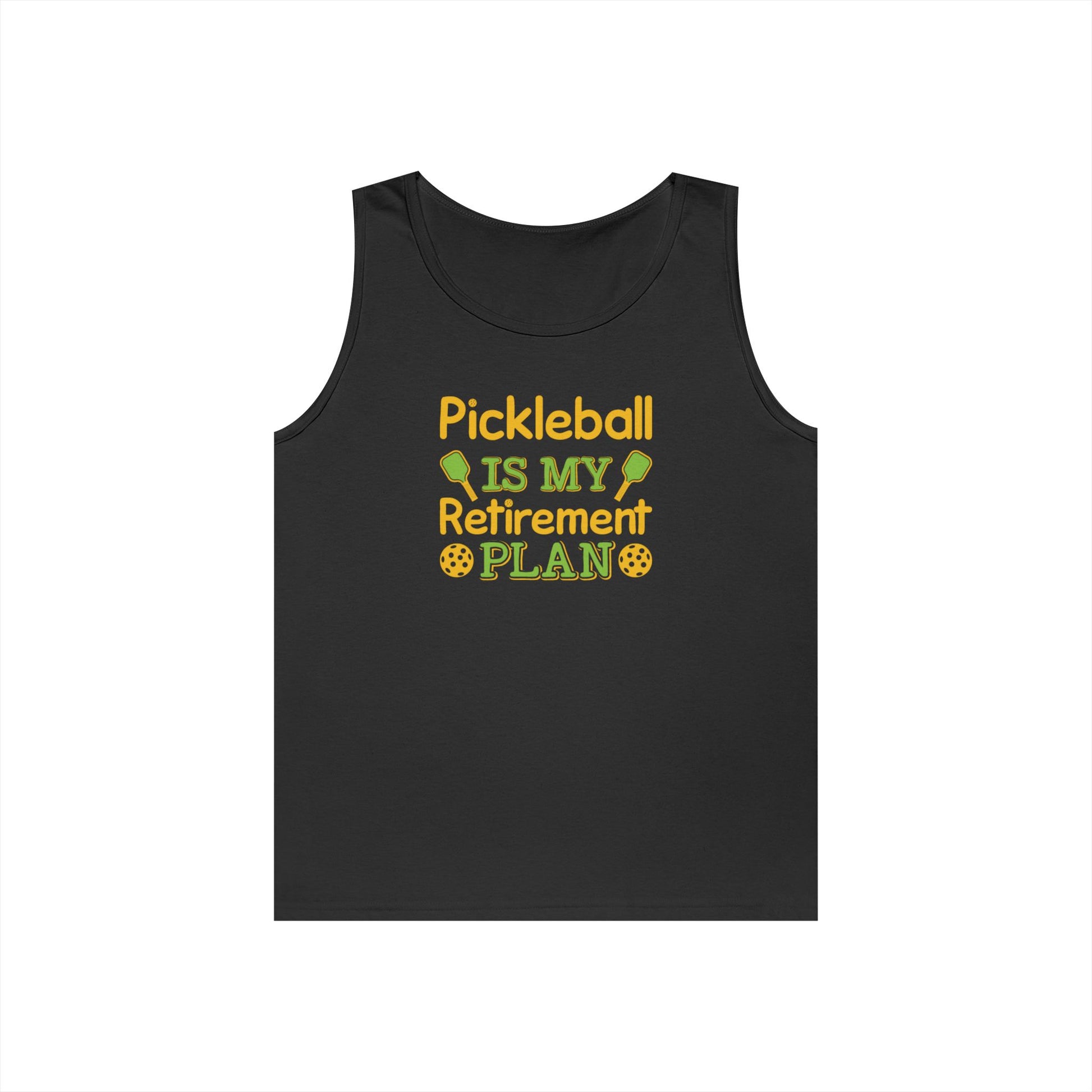 Men's Funny Pickleball Tank Top - Pickleball Is My Retirement Plan Black