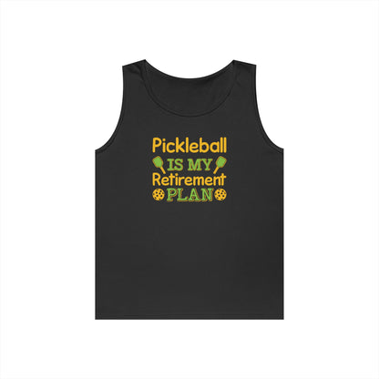 Men's Funny Pickleball Tank Top - Pickleball Is My Retirement Plan Black