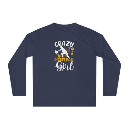 Women's Durable Pickleball Long Sleeves top - Crazy Pickleball Girl Navy