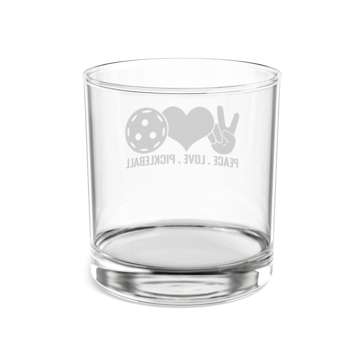 Pickleball Unique Rocks Glass - Peace, Love, Pickleball