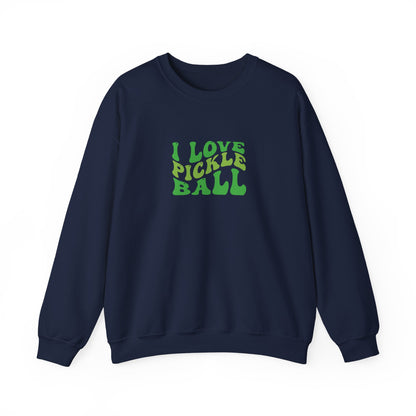 Women's Soft Pickleball Sweatshirt - I Love Pickleball Navy