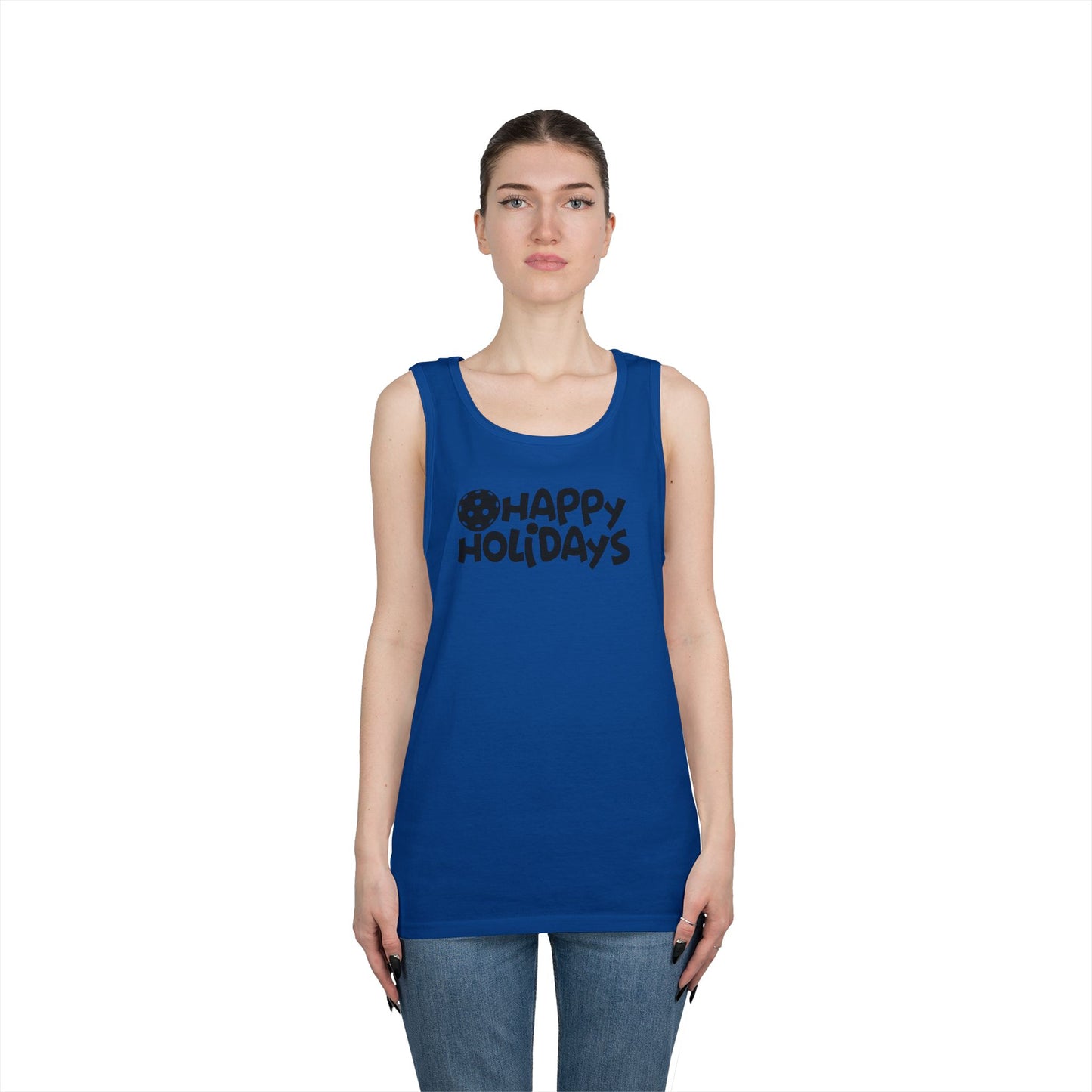 Women's Fun Pickleball Tank Top - Happy Holiday