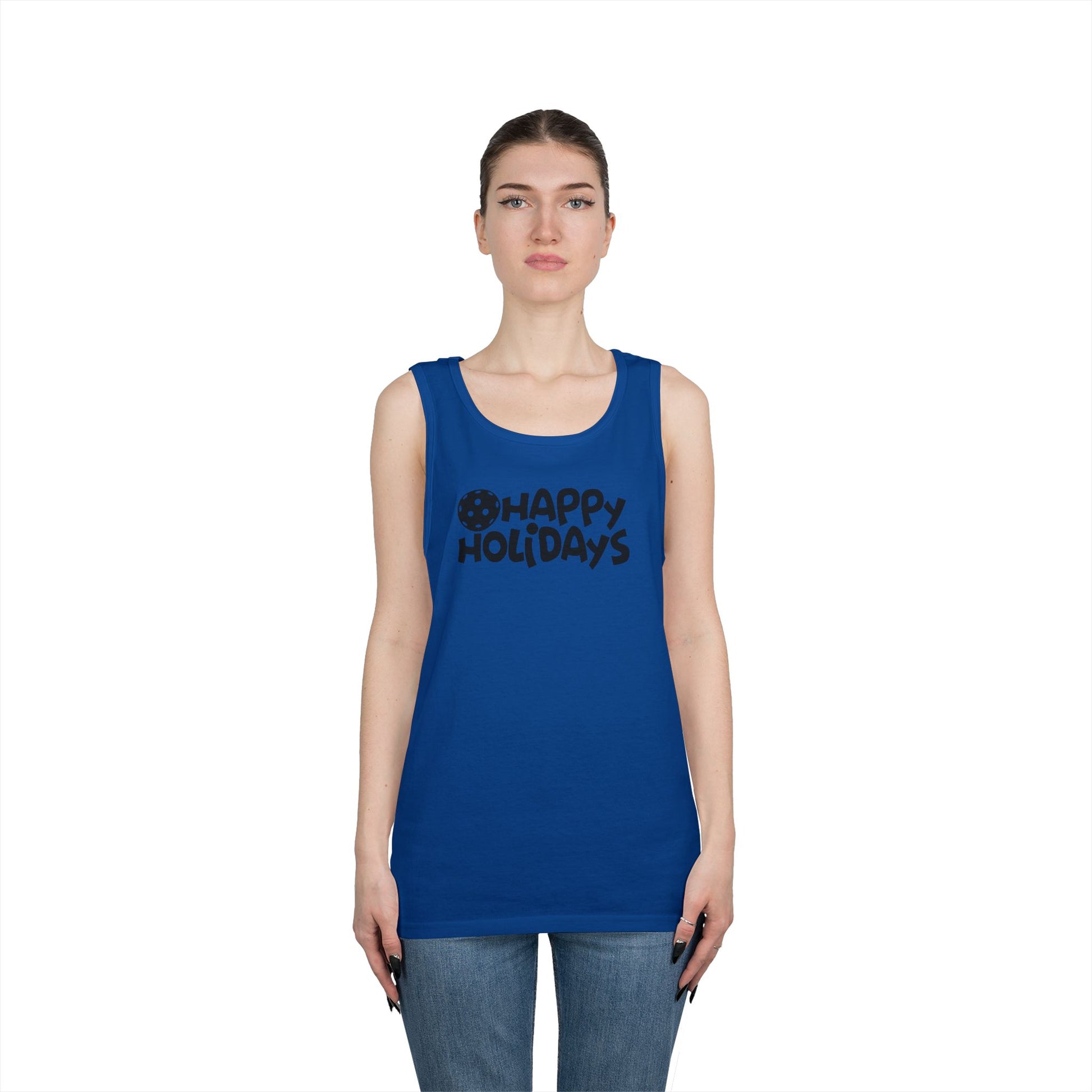Women's Fun Pickleball Tank Top - Happy Holiday