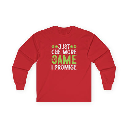 Men's Pickleball Long Sleeves top - Just One More Game I Promise Red