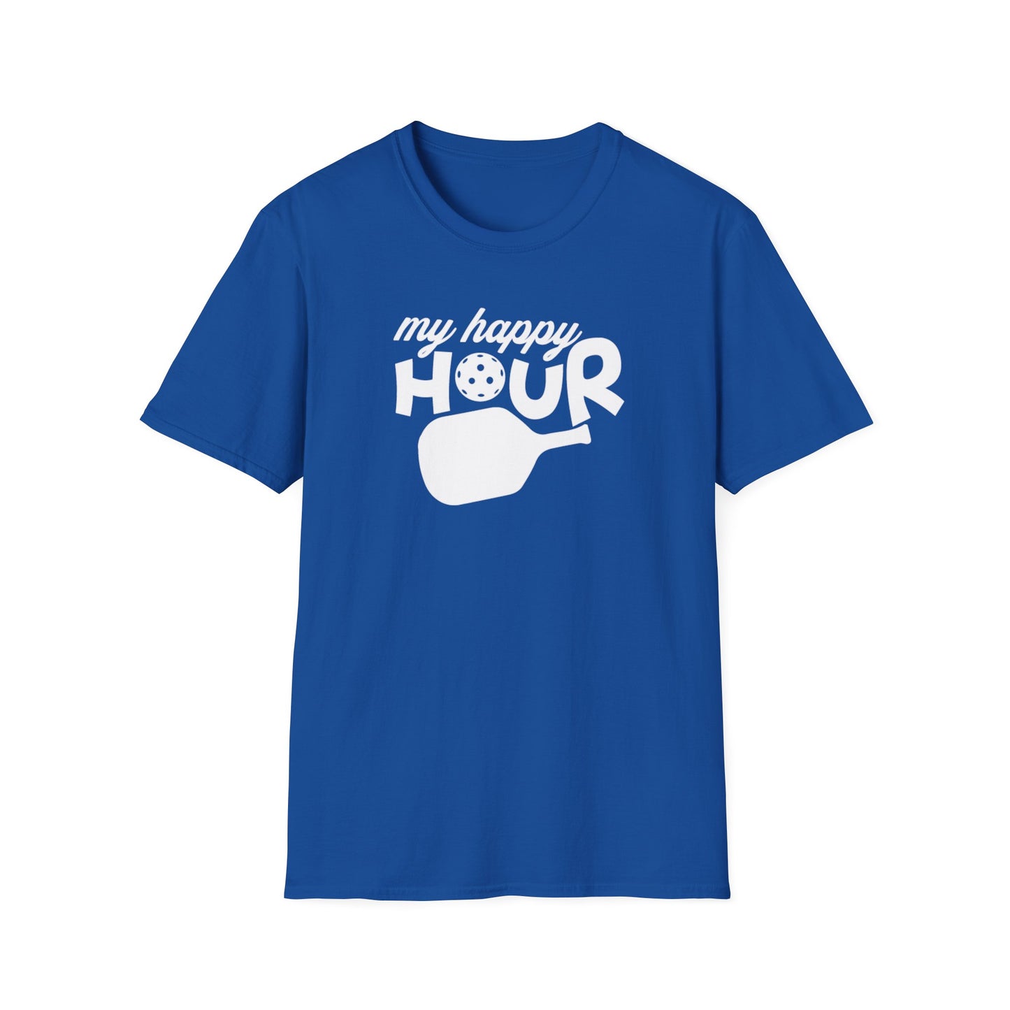 Women's Soft Pickleball T-shirt - My Happy Hour Royal