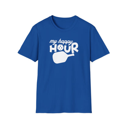 Women's Soft Pickleball T-shirt - My Happy Hour Royal