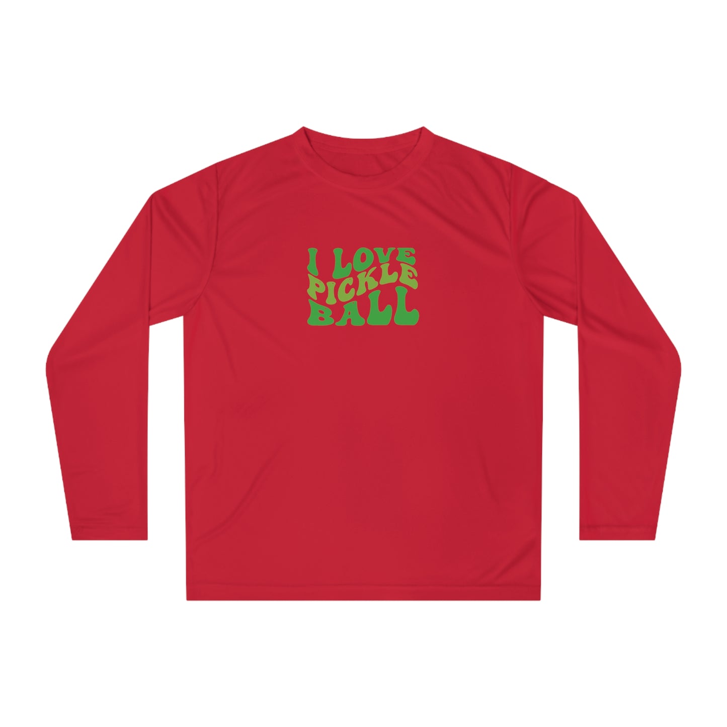Women's Lightweight Pickleball Long Sleeves top - I Love Pickleball Red