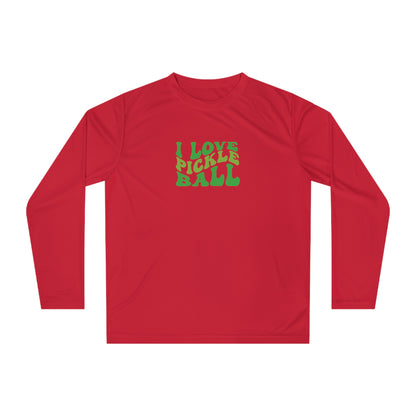 Women's Lightweight Pickleball Long Sleeves top - I Love Pickleball Red