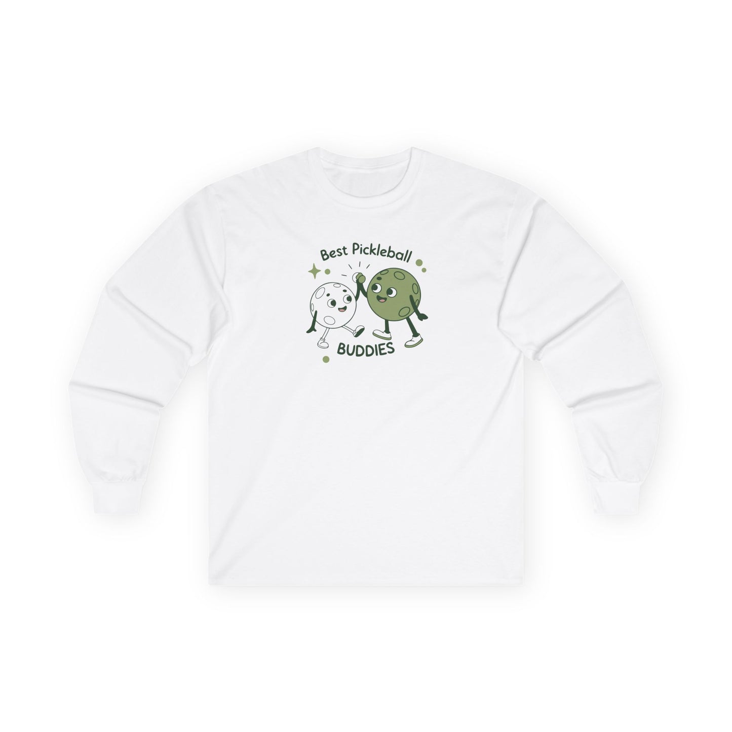 Women's Cute Pickleball Long Sleeves top - Best Pickleball Buddies White