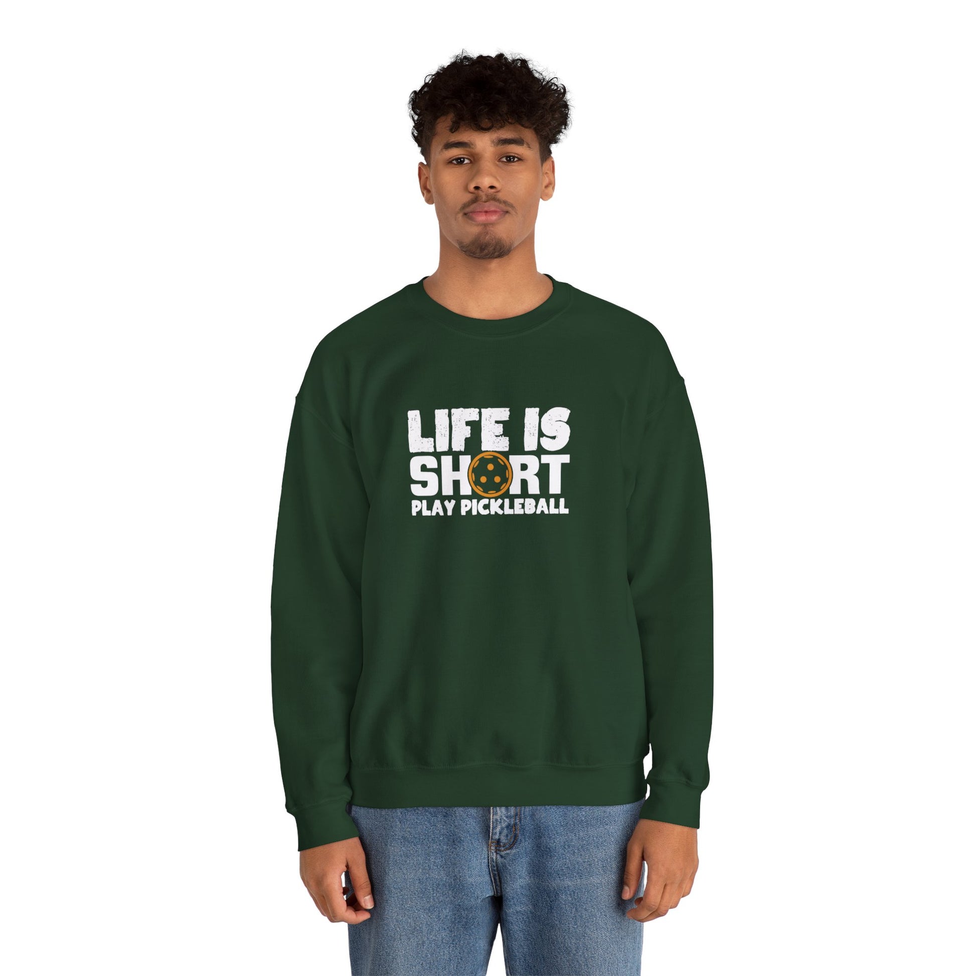Men's Comfy Pickleball Sweatshirt - Life Is Short Play Pickleball