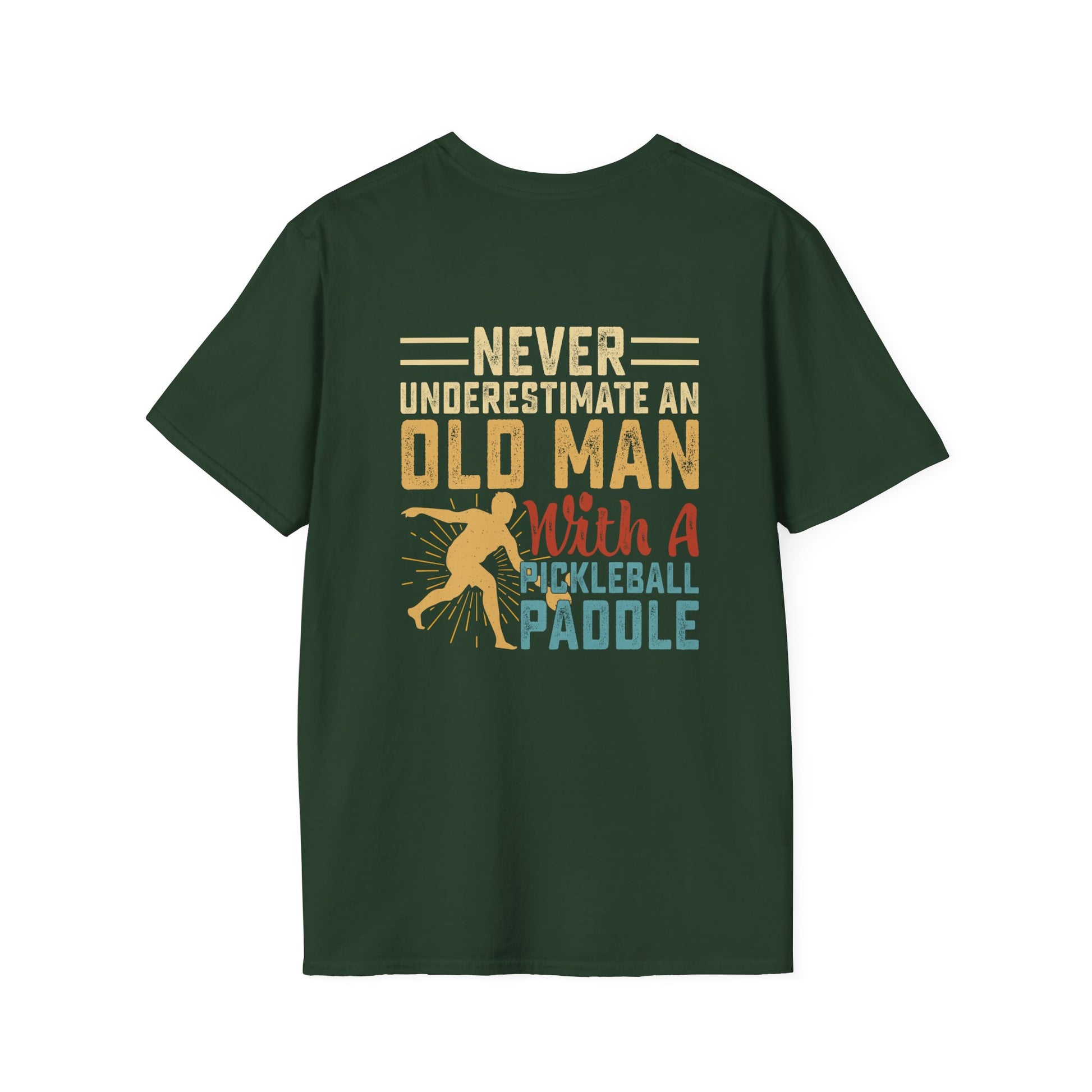 Men's Funny Pickleball T-shirt - Never Underestimate an Old Man