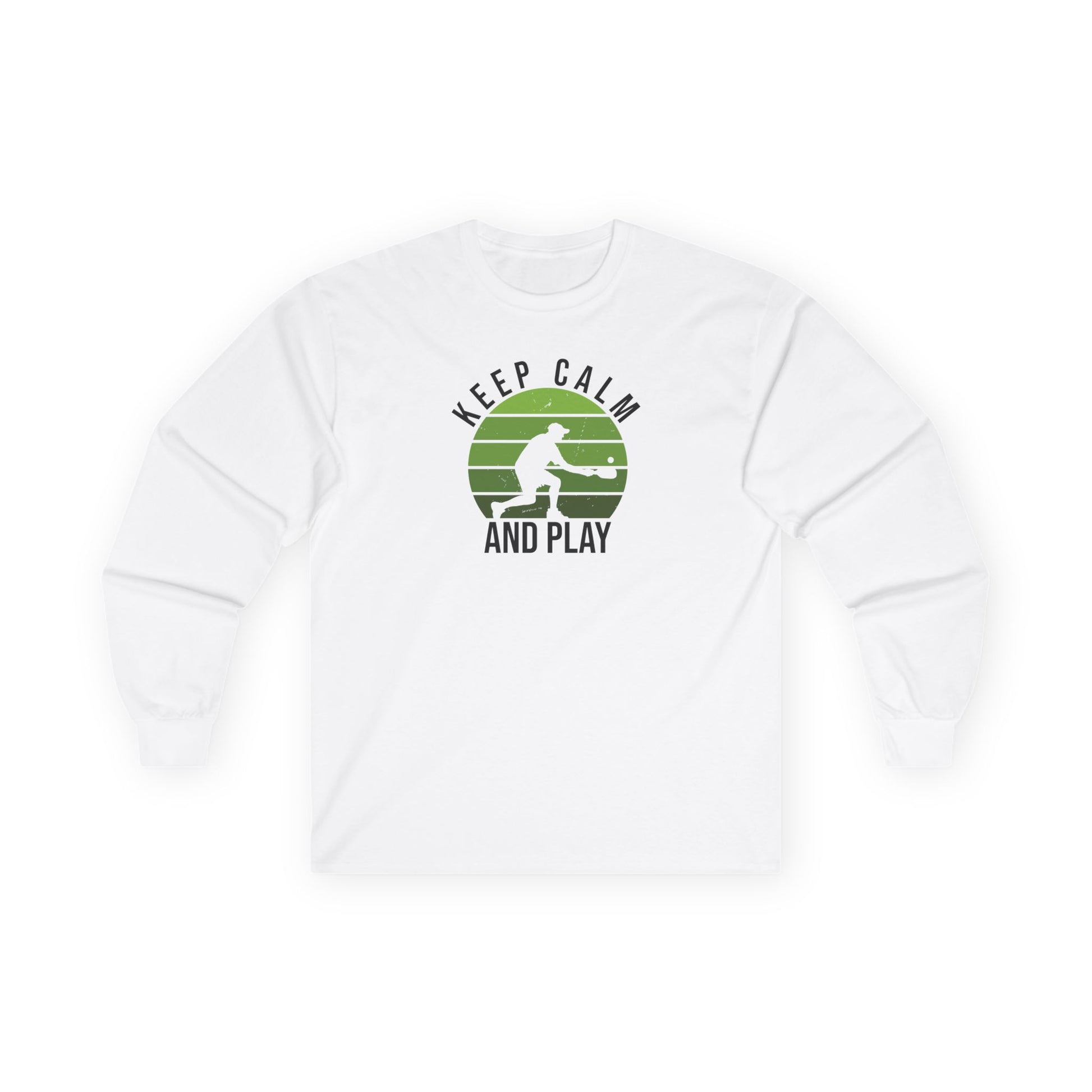 Women's Playful Pickleball Long Sleeves top - Keep Calm and Play White