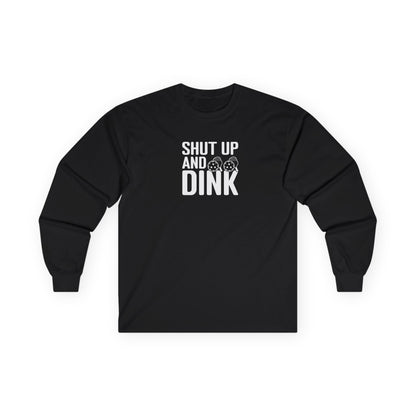 Men's Comfy Pickleball Long Sleeves top - Shut Up and Dink Black