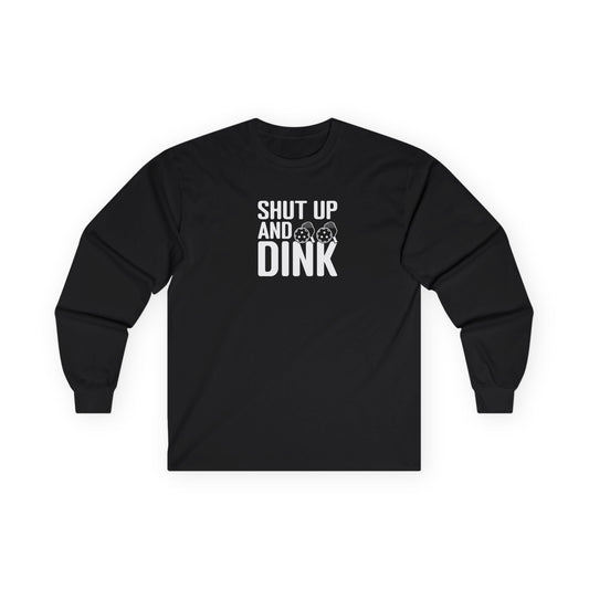 Men's Comfy Pickleball Long Sleeves top - Shut Up and Dink Black
