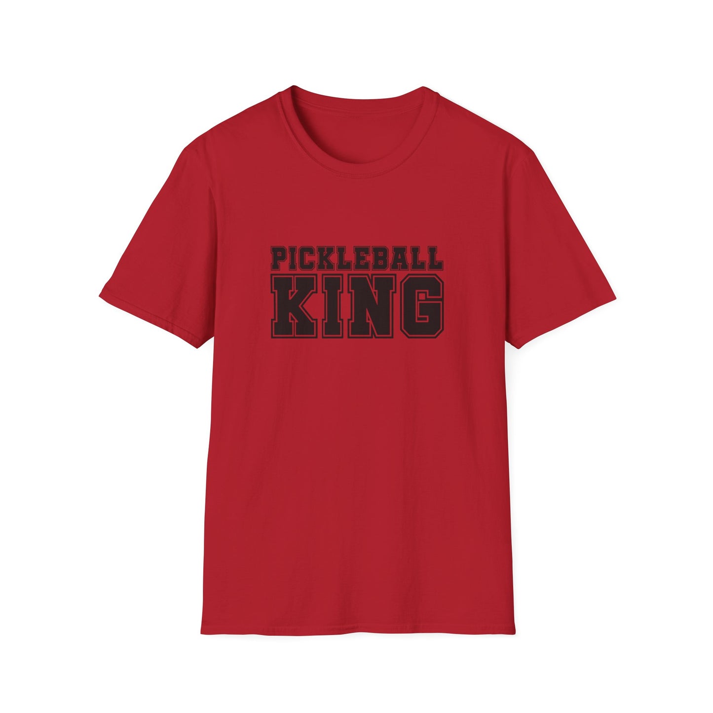 Men's Eye-Catching Pickleball T-shirt - Pickleball King Red