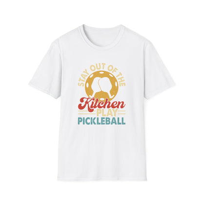 Women's Pickleball T-shirt - Stay Out of the Kitchen Play Pickleball White