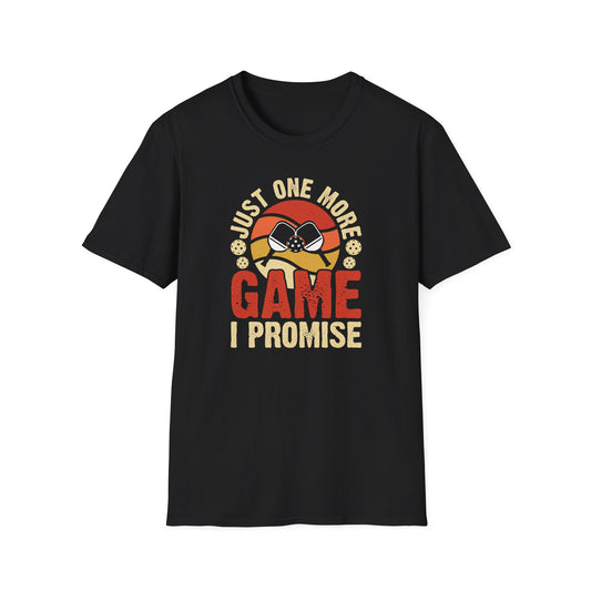 Men's Stylish Pickleball T-shirt - Just One More Game I Promise Black