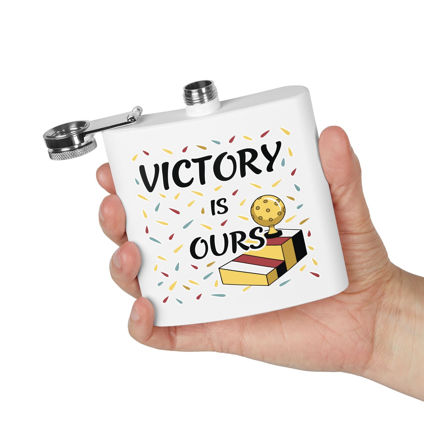 Pickleball Vibrant Flask - Victory is Ours