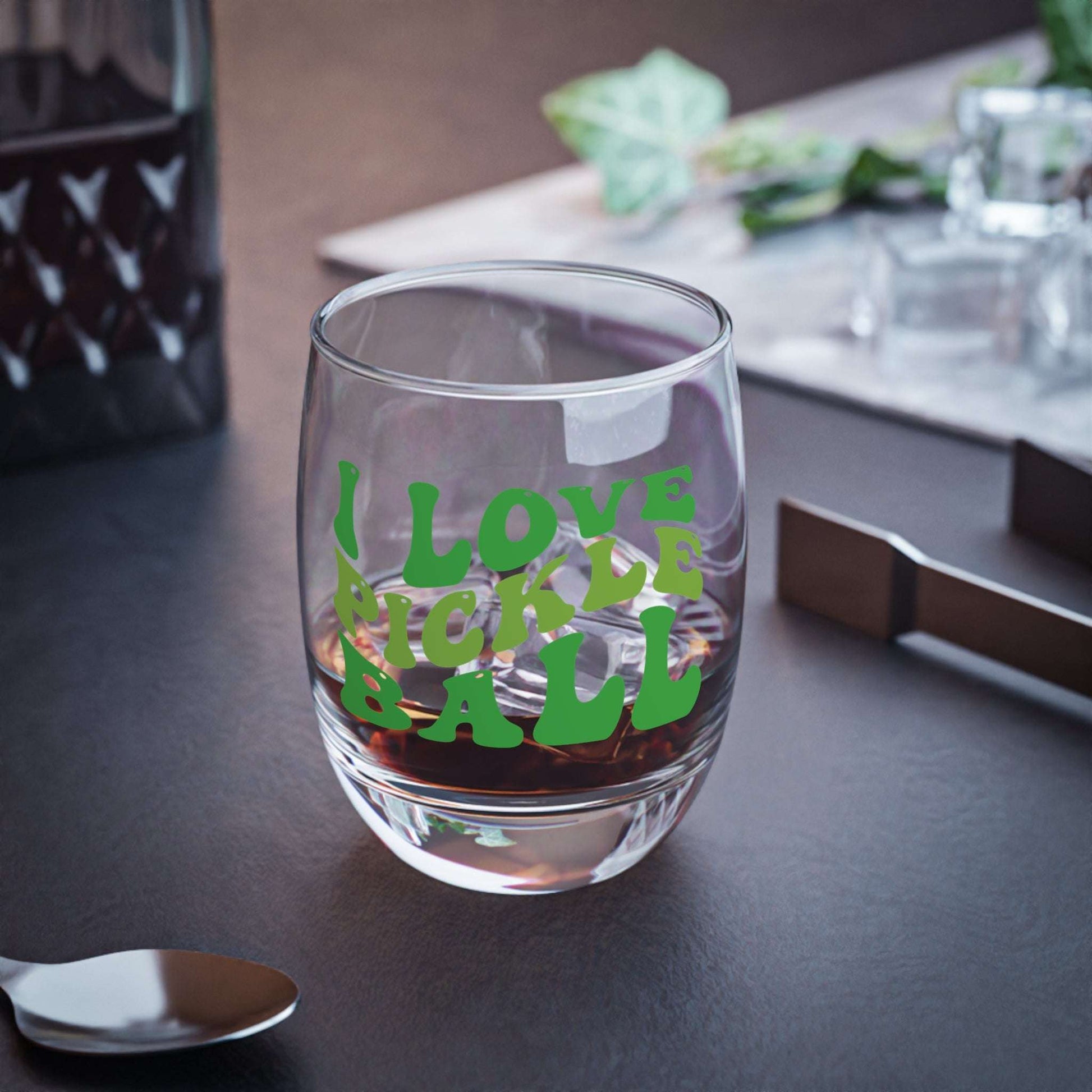 Pickleball Playful Whiskey Glass - I Love Pickleball