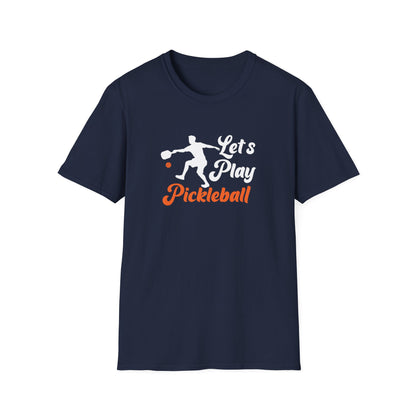 Women's Durable Pickleball T-shirt - Let's Play Pickleball Navy
