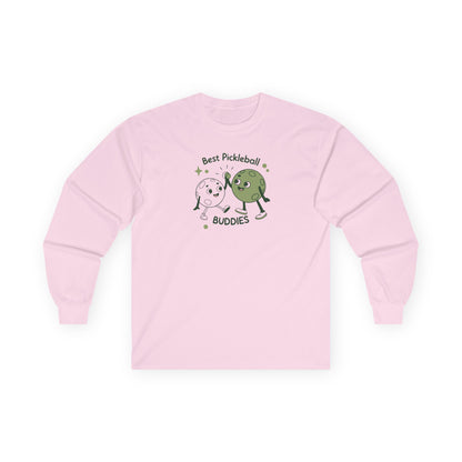 Women's Cute Pickleball Long Sleeves top - Best Pickleball Buddies Pink
