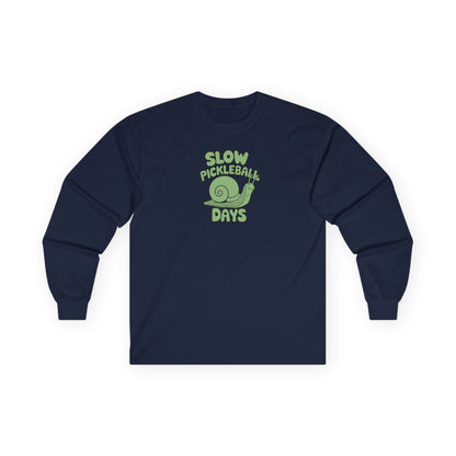 Women's Lightweight Pickleball Long Sleeves top - Slow Pickleball Days Navy