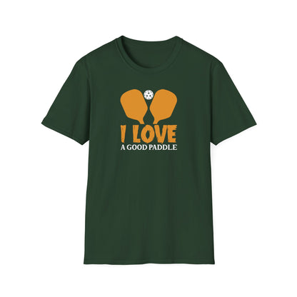 Men's Playful Pickleball T-shirt - I Love a Good Paddle Green