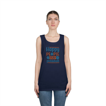 Women's Cheerful Pickleball Tank Top - Happy People Play Pickleball