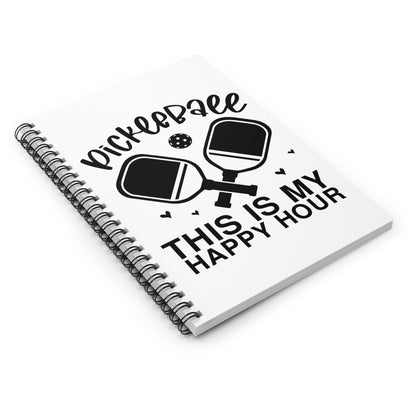Pickleball Cheerful Notebook - Pickleball This Is My Happy Hour