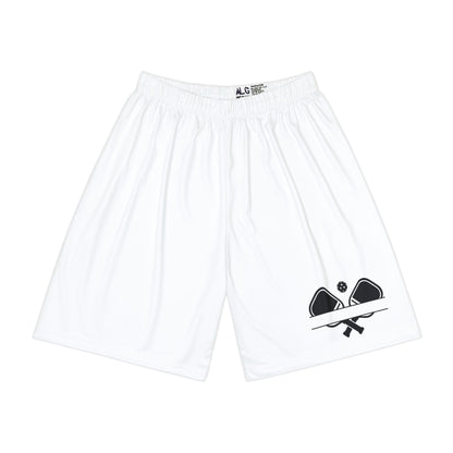 Men's Stylish Pickleball Short - Double Paddles White