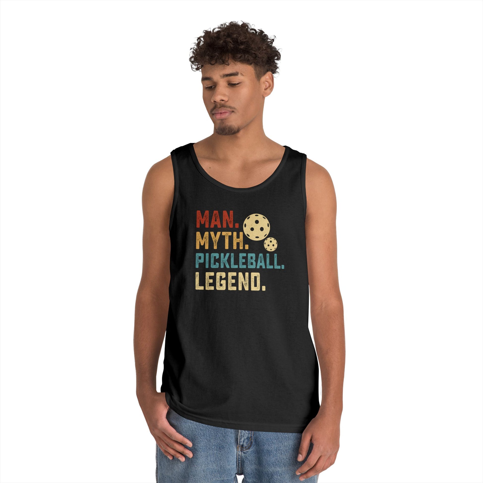Men's Cool Pickleball Tank Top - Man Myth Pickleball Legend