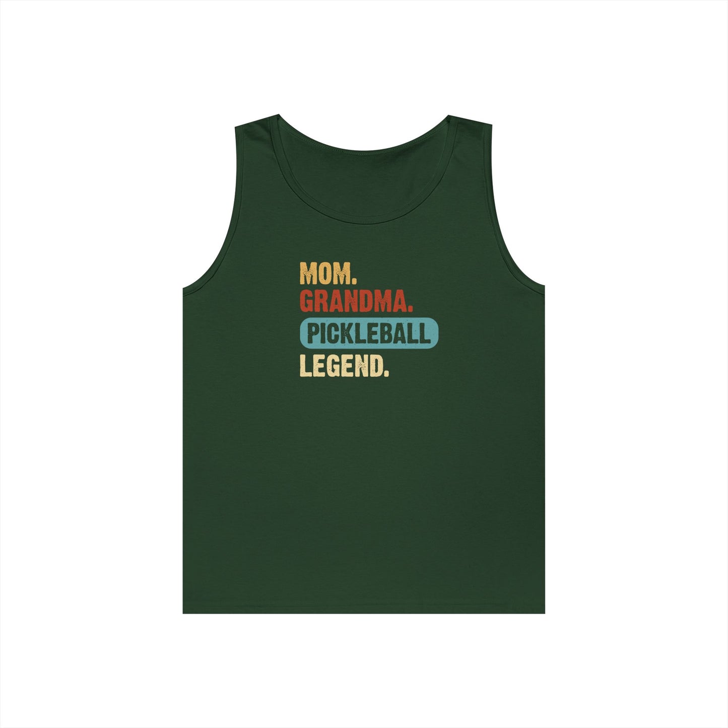 Women's Durable Pickleball Tank Top - Mom Grandma Pickleball Legend Green