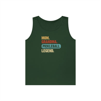 Women's Durable Pickleball Tank Top - Mom Grandma Pickleball Legend Green