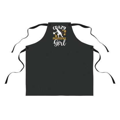 Pickleball Funny Apron - Crazy Pickleball Girl Black