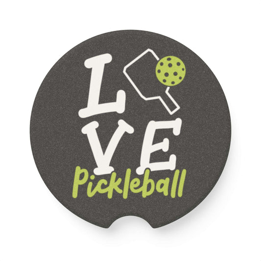 Pickleball Unique Car Coaster - Love Pickleball 2.6'' × 2.6"