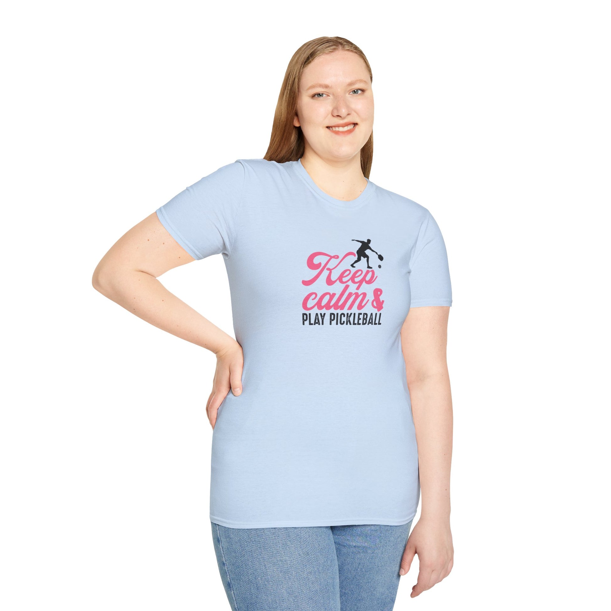 Women's Stylish Pickleball T-shirt - Keep Calm & Play Pickleball