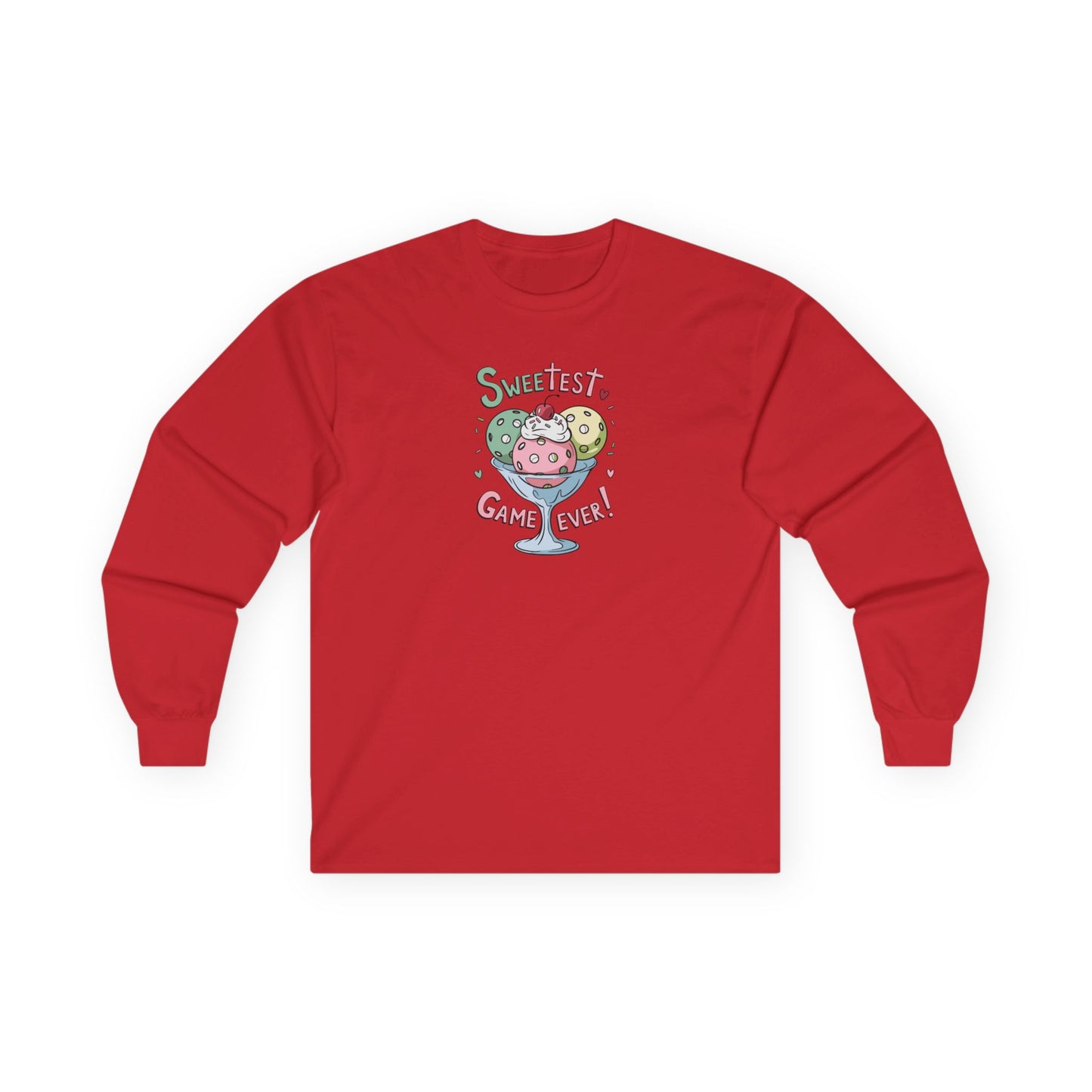 Women's Lightweight Pickleball Long Sleeves top - Sweetest Game Ever Red