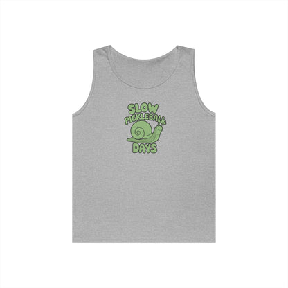 Women's Cute Pickleball Tank Top - Slow Pickleball Days Gray