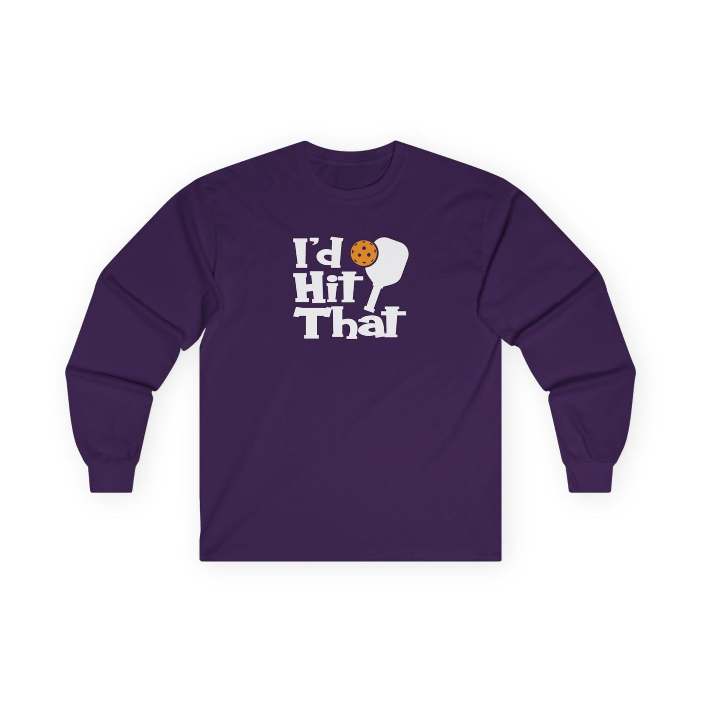 Women's Funny Pickleball Long Sleeves top - I'd Hit That Purple
