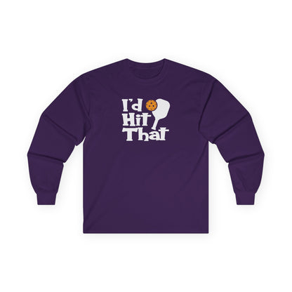 Women's Funny Pickleball Long Sleeves top - I'd Hit That Purple