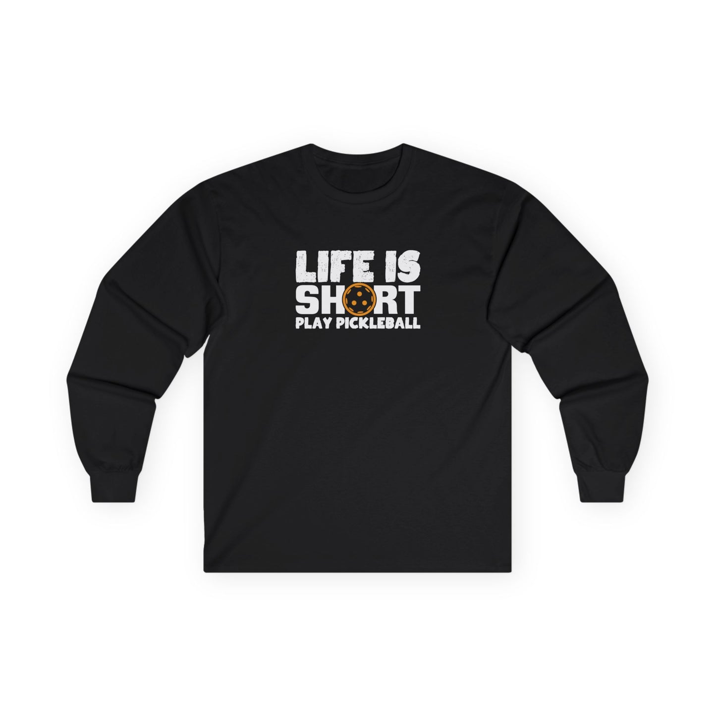 Women's Pickleball Long Sleeves top - Life Is Short Play Pickleball Black
