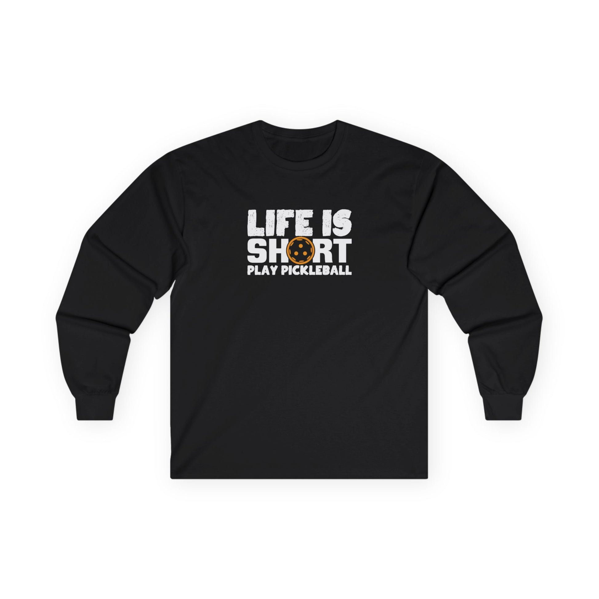 Women's Pickleball Long Sleeves top - Life Is Short Play Pickleball Black