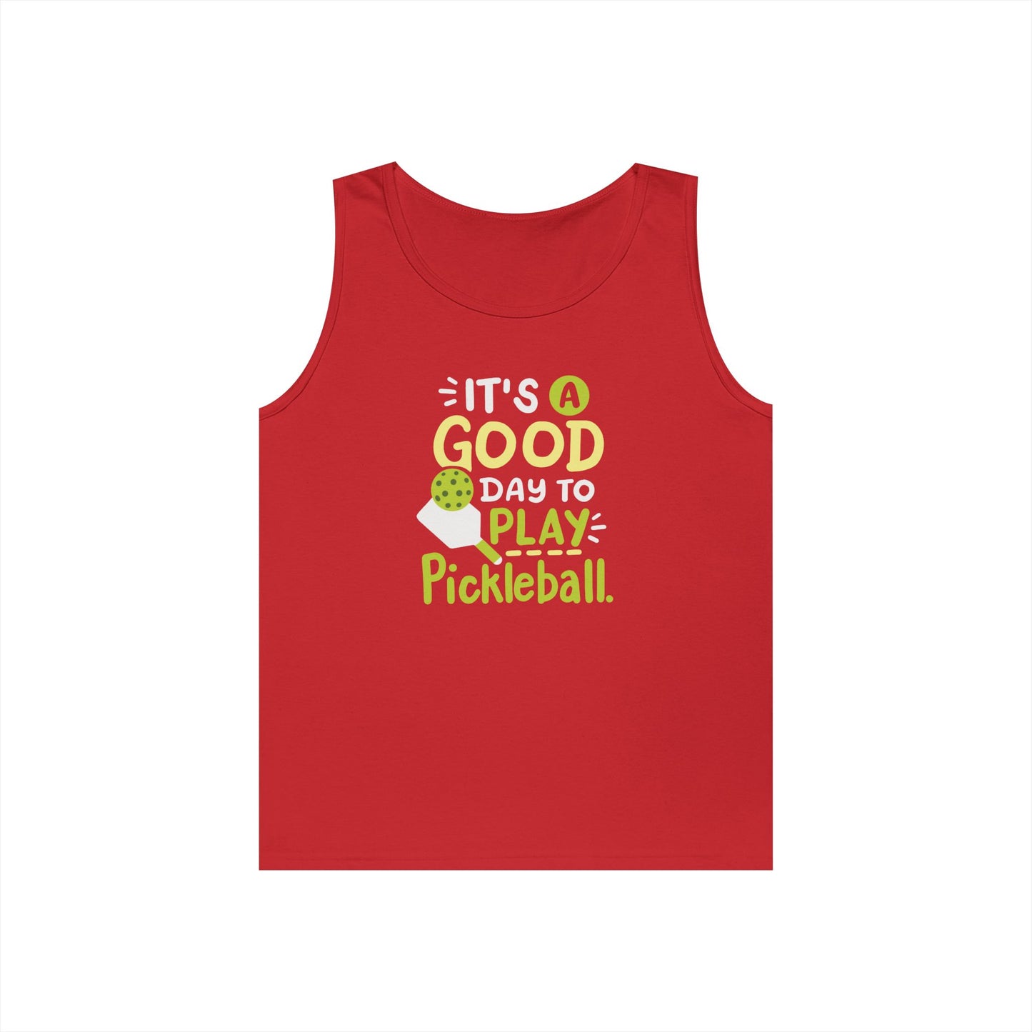 Men's Pickleball Tank Top - It's a Good Day to Play Pickleball Red