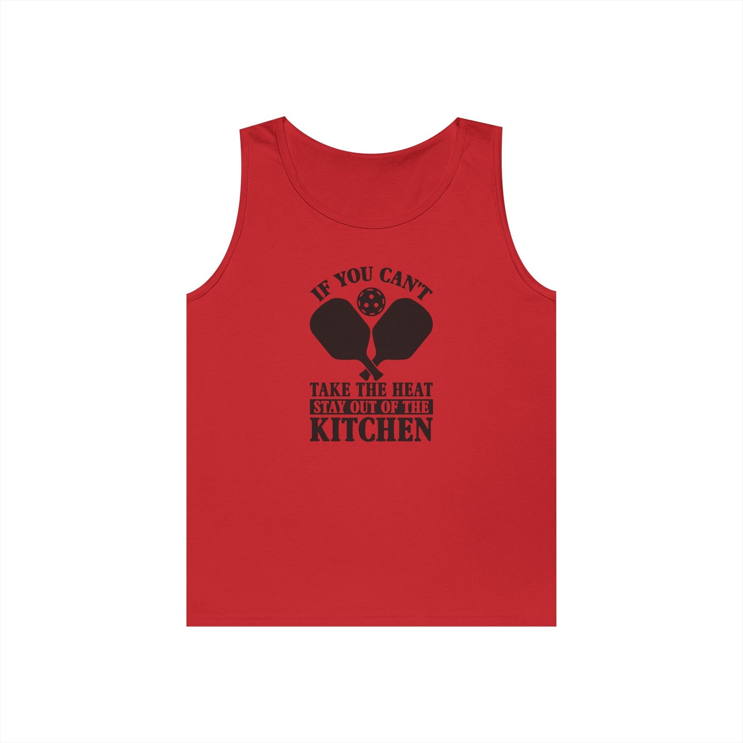 Men's Quirky Pickleball Tank Top - If You Can't Take the Heat Stay Out Red